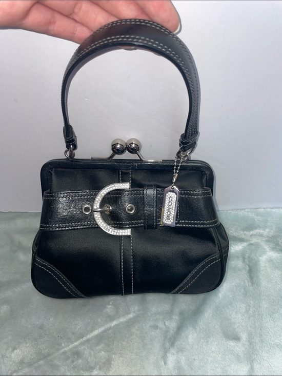 Coach Handbags - Vintage Coach ‘Madison’ Satin Mini Framed Satchel